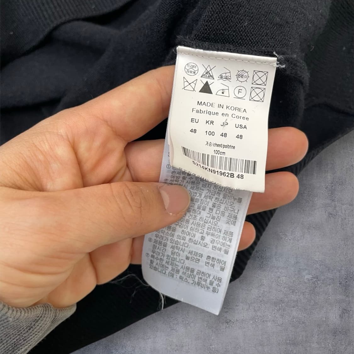 솔리드옴므 Solid homme 블랙 울 카라 니트 48 상품이미지3