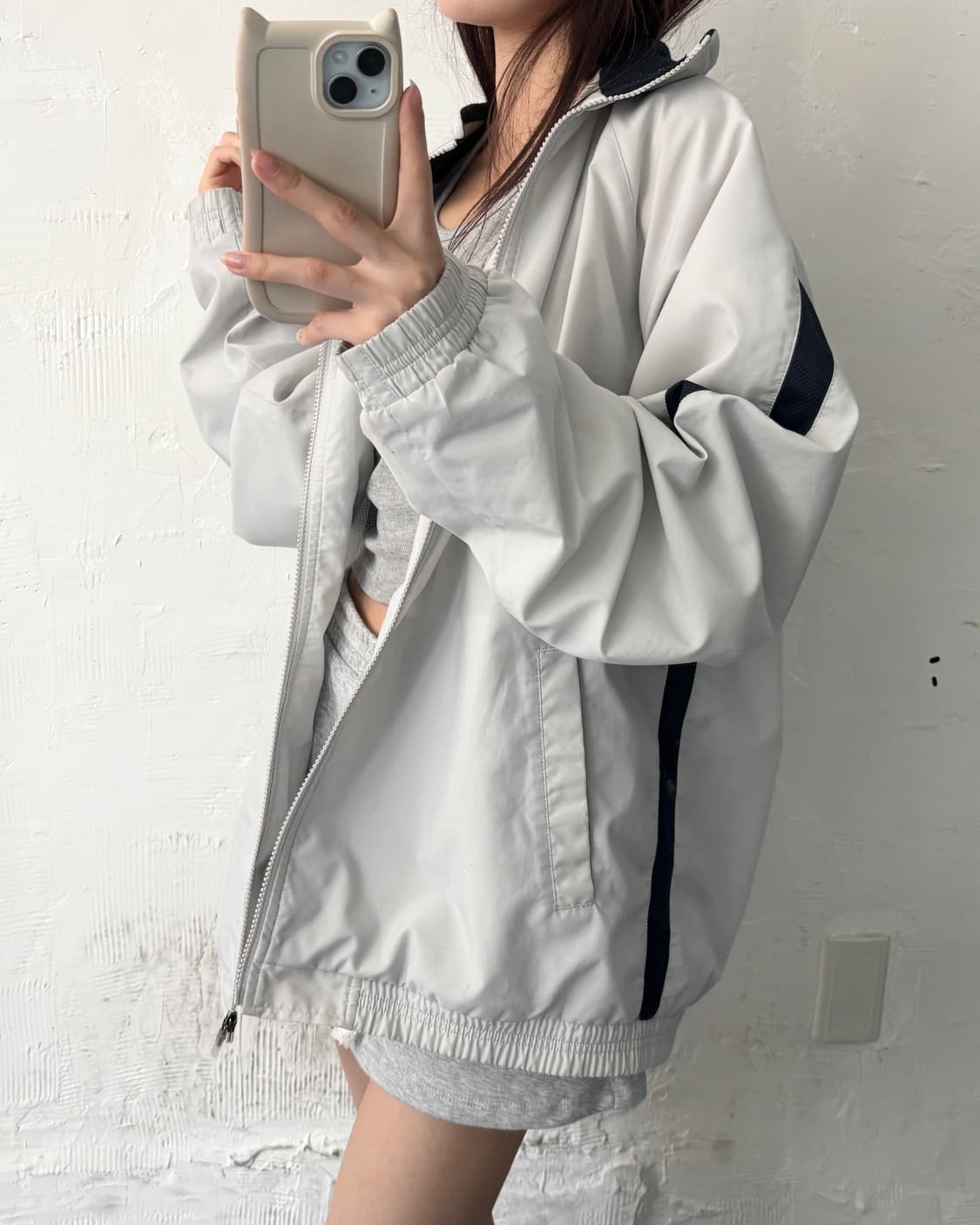 Nike 나이키 테니스로고 실버 바람막이 자켓 상품이미지3