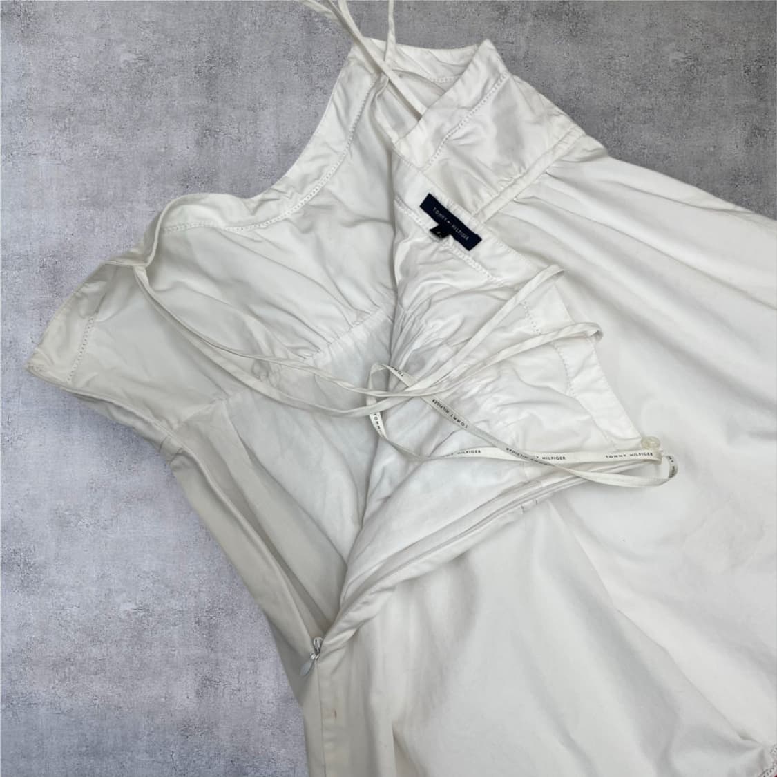 타미힐피거 화이트 배색 코튼 슬리브리스 원피스 4 상품이미지9