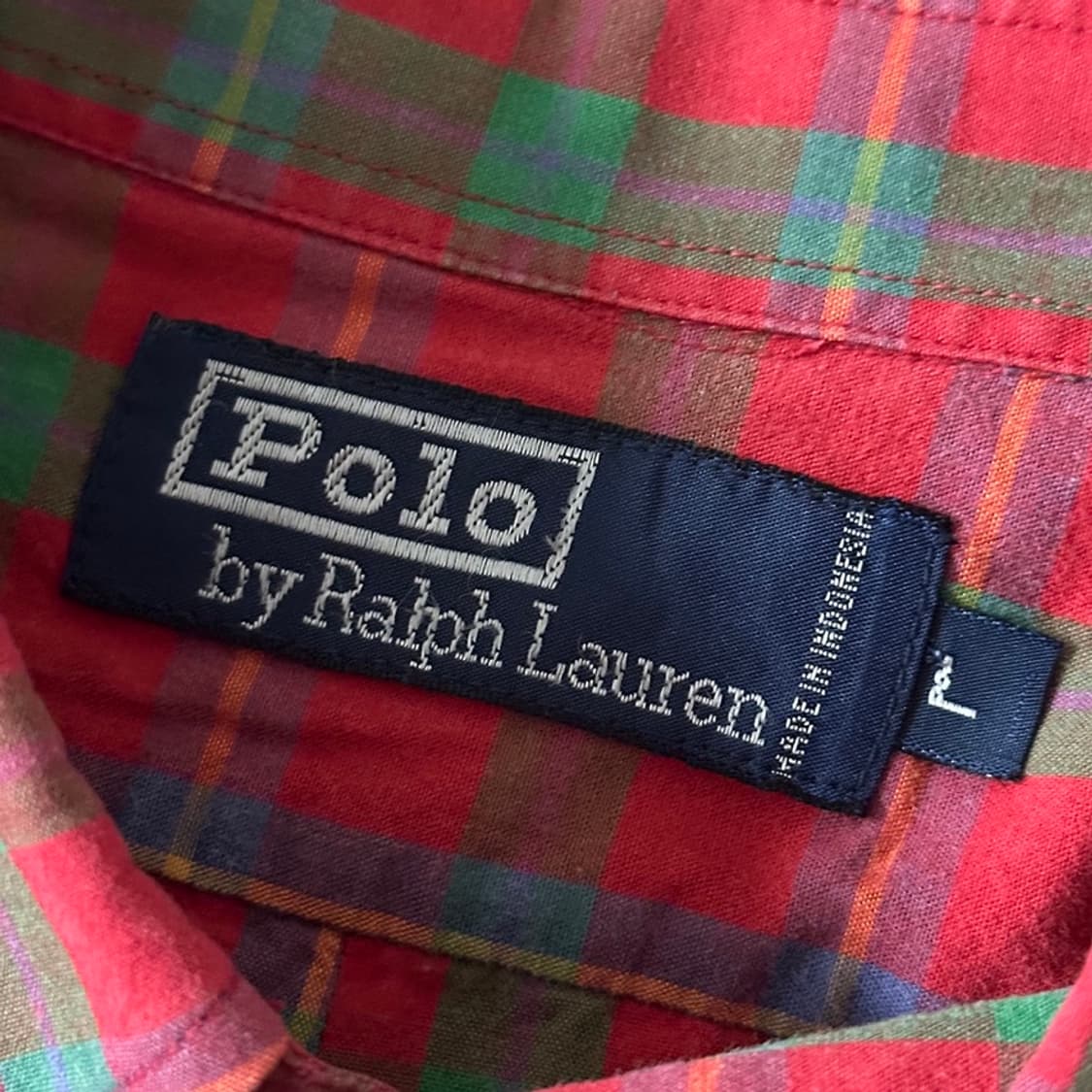 폴로랄프로렌 마드라스 체크 버튼 다운 반팔 셔츠 L사이즈 상품이미지5