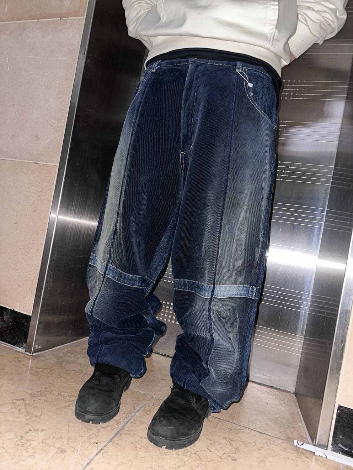 펠레펠레 코듀로이 워시드 와이드 데님 팬츠 상품이미지1