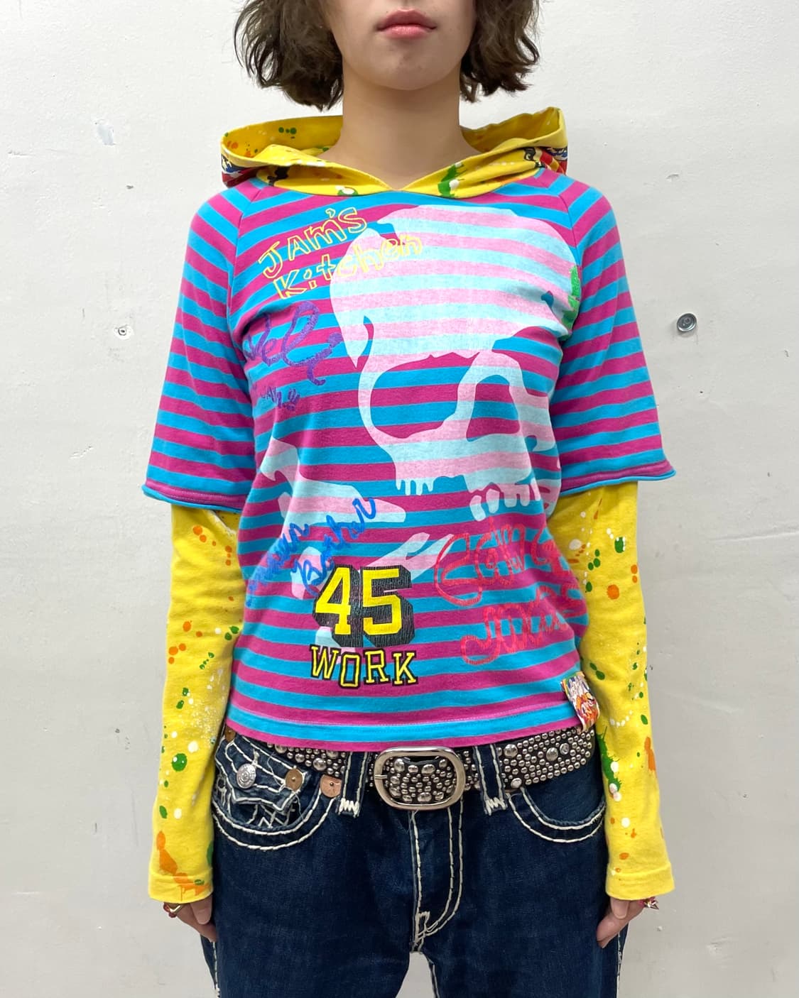 Jam Skull Headset Stripe Hoodie 상품이미지3