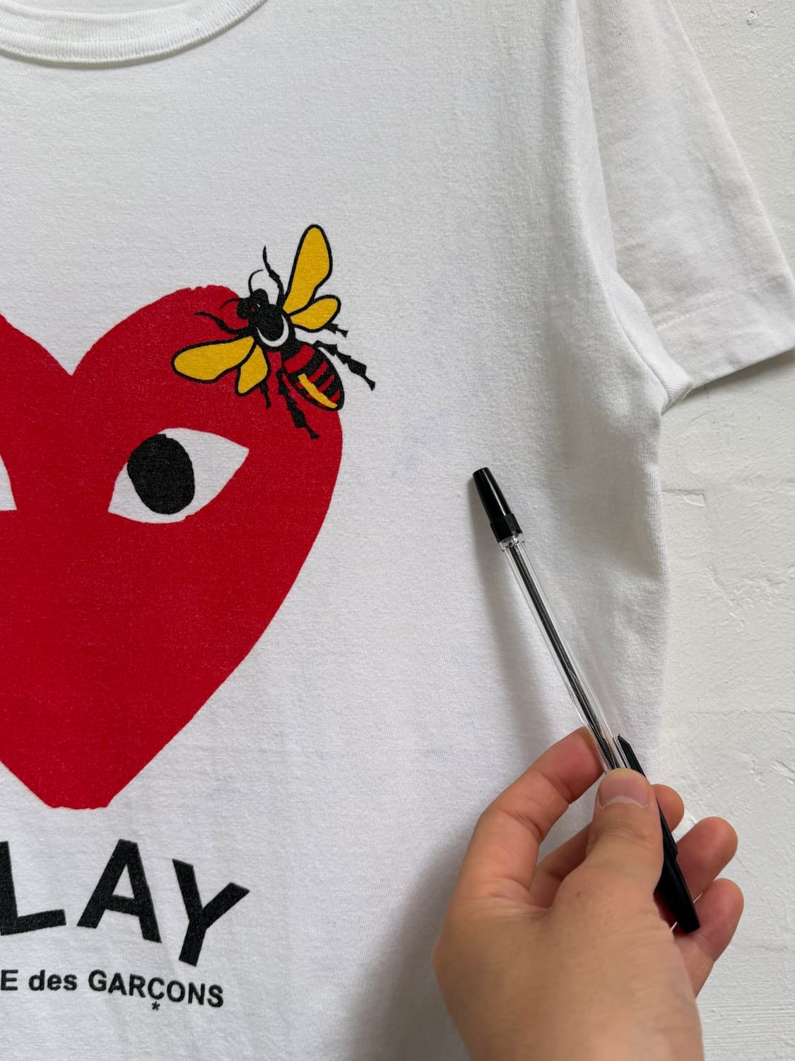 Play Comme des Garcons 프린팅 반팔티 화이트 S 상품이미지4