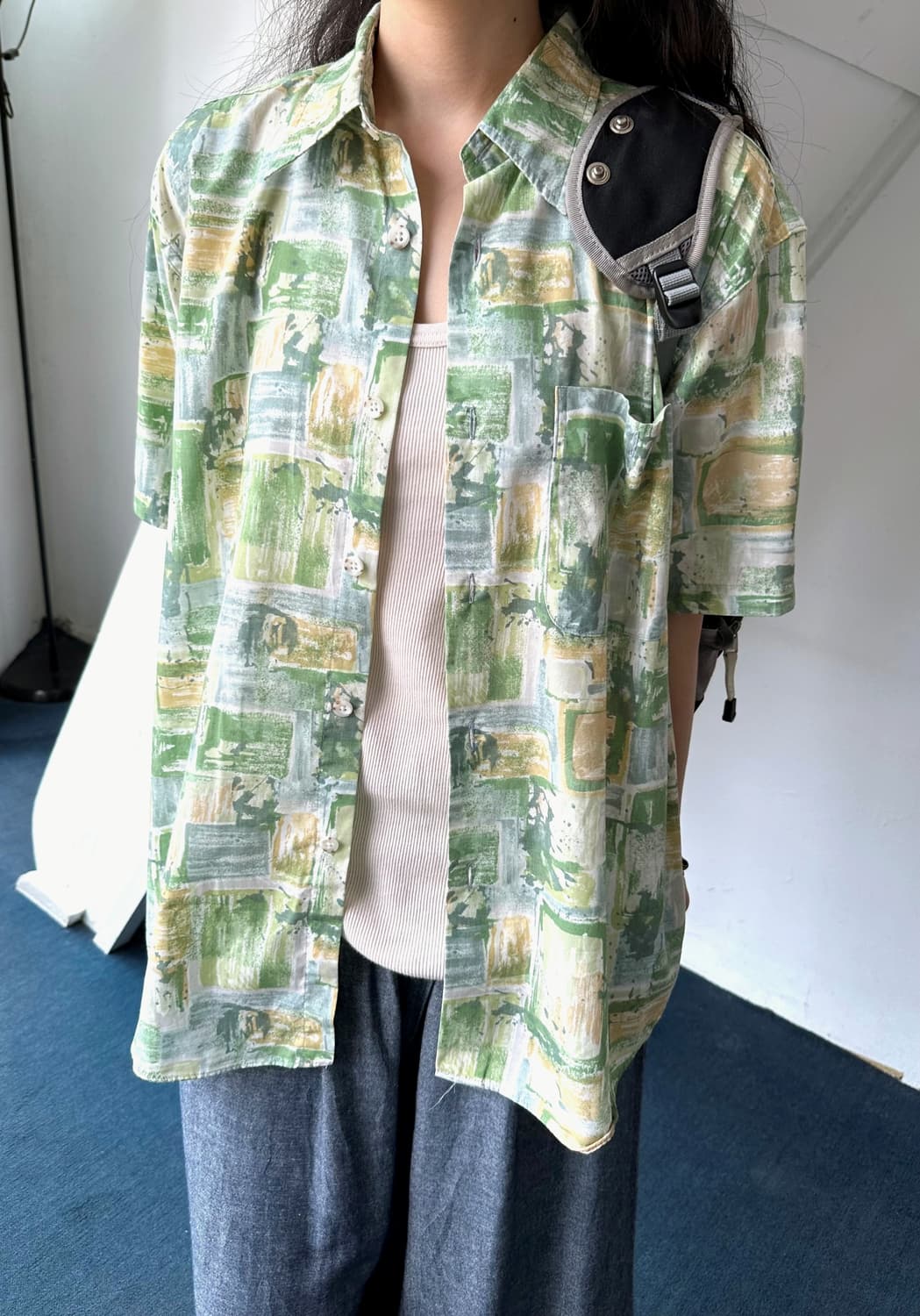 Light cotton poly pattern shirt 상품이미지5