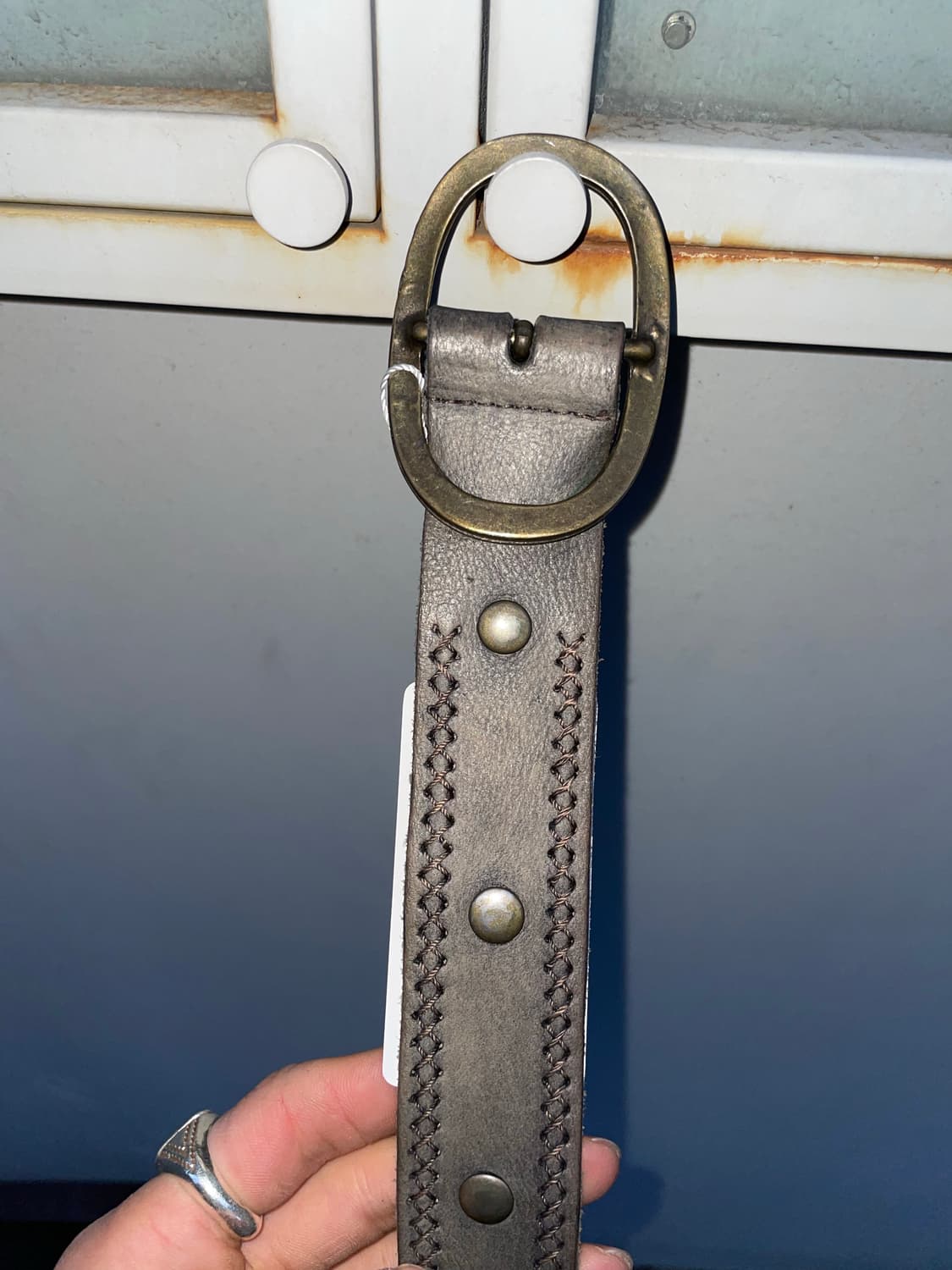 빈티지 히피 카키 웨스턴벨트 상품이미지1