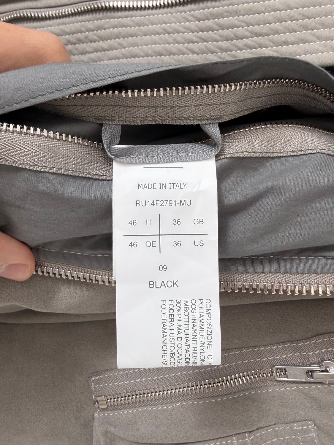 a180) 릭오웬스(Rick Owens) 구스다운 봄버 자켓 상품이미지6