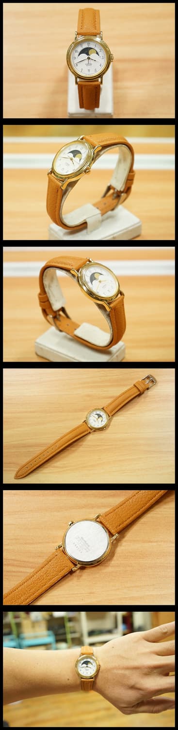 80s 삼성 카파 (세이코 무브먼트) 문페이즈 금장 쿼츠 시계 상품이미지2