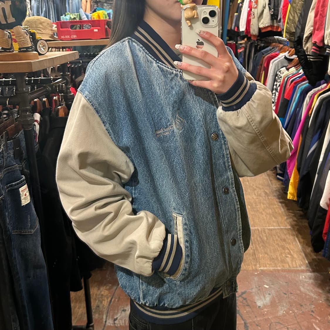 [HI] hartwell 데님 바시티 자켓 진청 상품이미지3