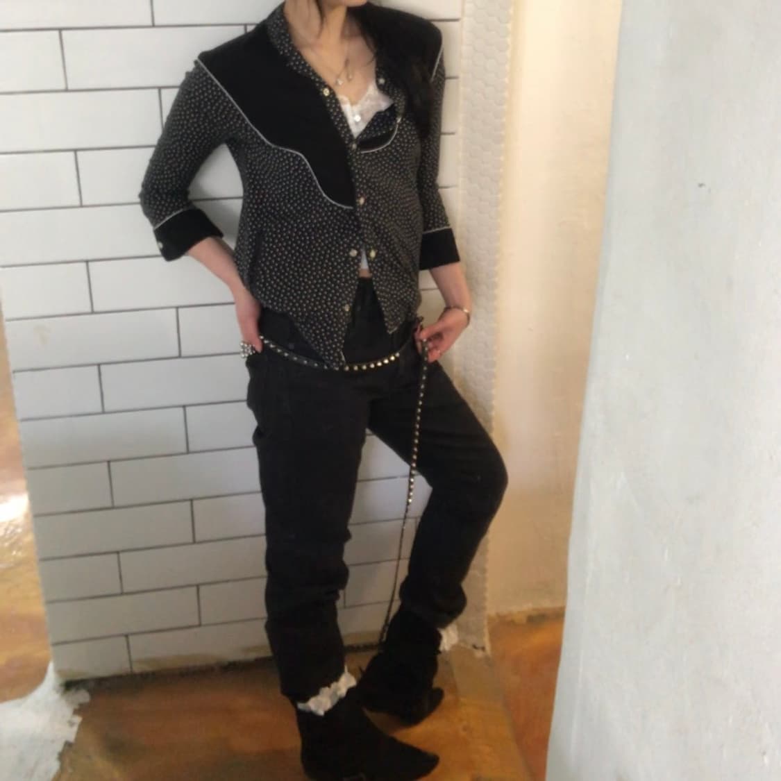 언더커버 도트 배색 웨스턴 셔츠 / 1 사이즈 상품이미지6