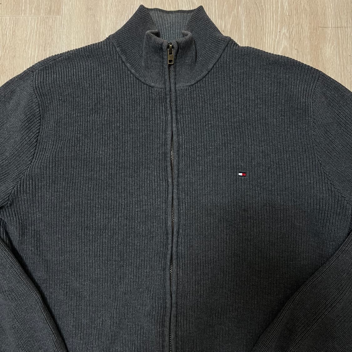 타미힐피거 미니플래그 코튼 니트집업 L/100  상품이미지2