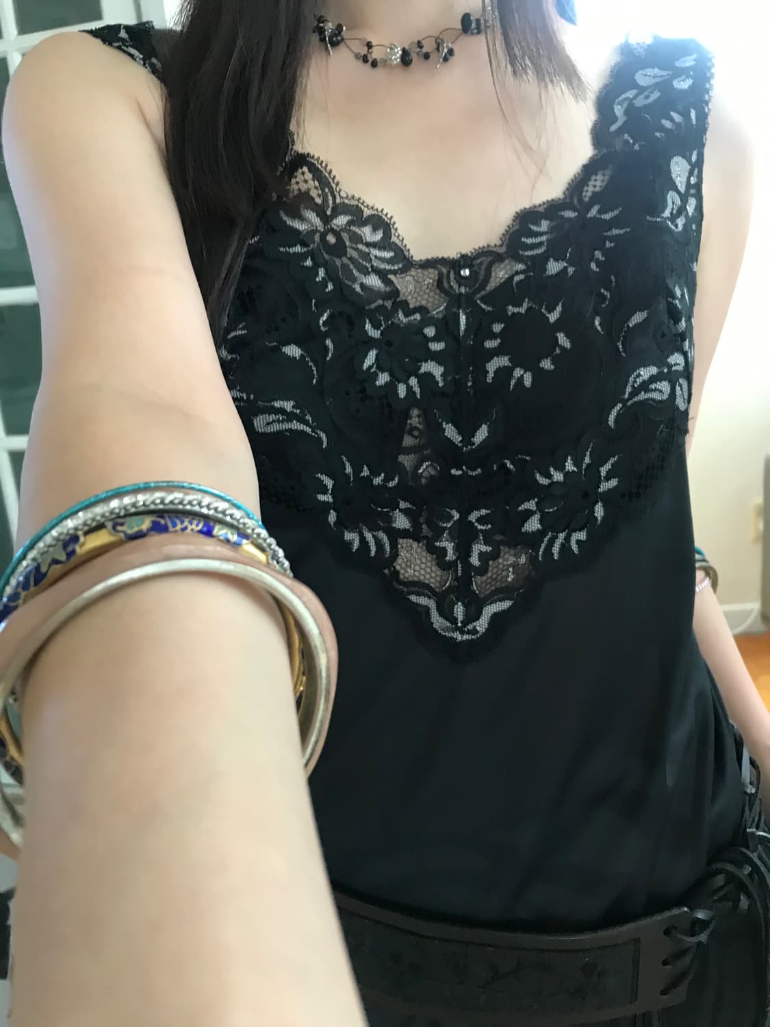 vintage lace see-through sleeveless 상품이미지2