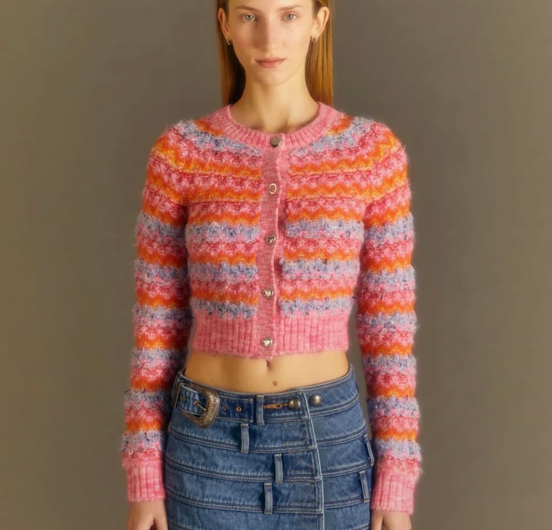 앤더슨벨 스트라이프 푸들 니트 가디건 - S size 상품이미지1