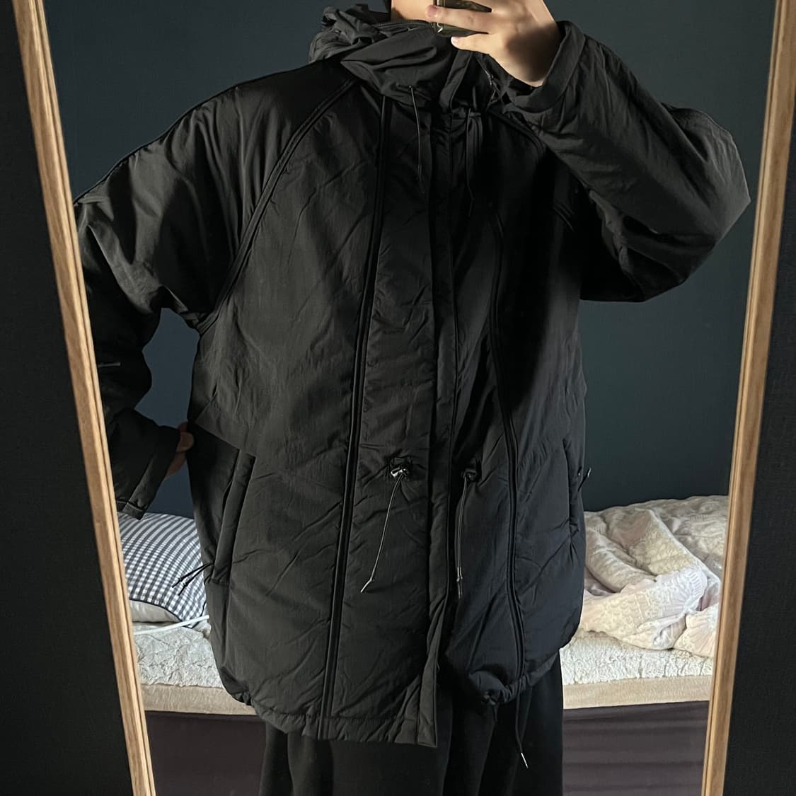 [새상품]언어펙티드 패디드 파라슈트 점퍼 블랙 상품이미지3