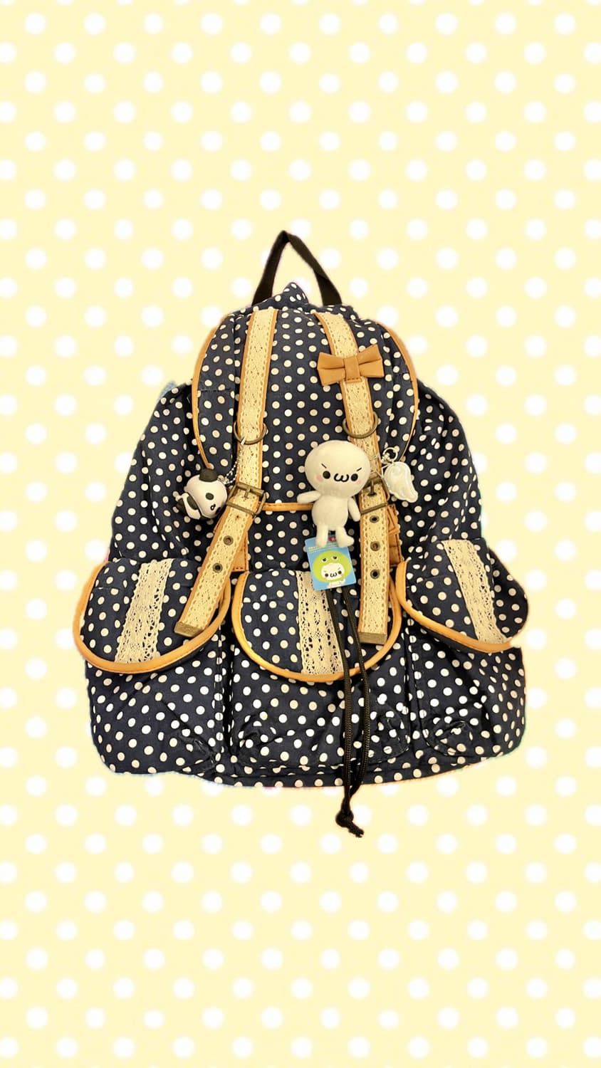 네이비 도트 모리걸 백팩 ⭐️ 상품이미지1
