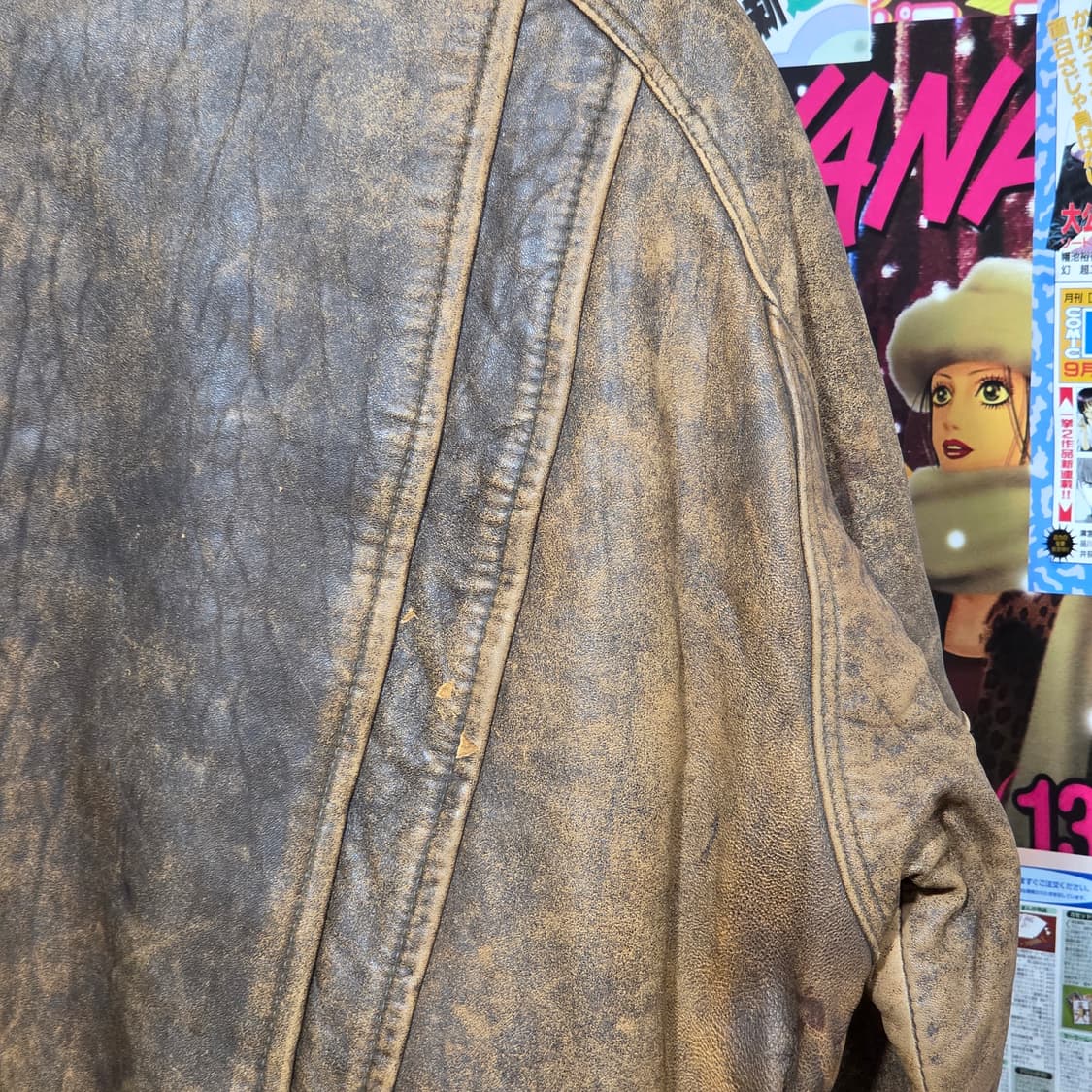 빈티지 돈피 카멜 브라운 가죽 봄버 상품이미지7