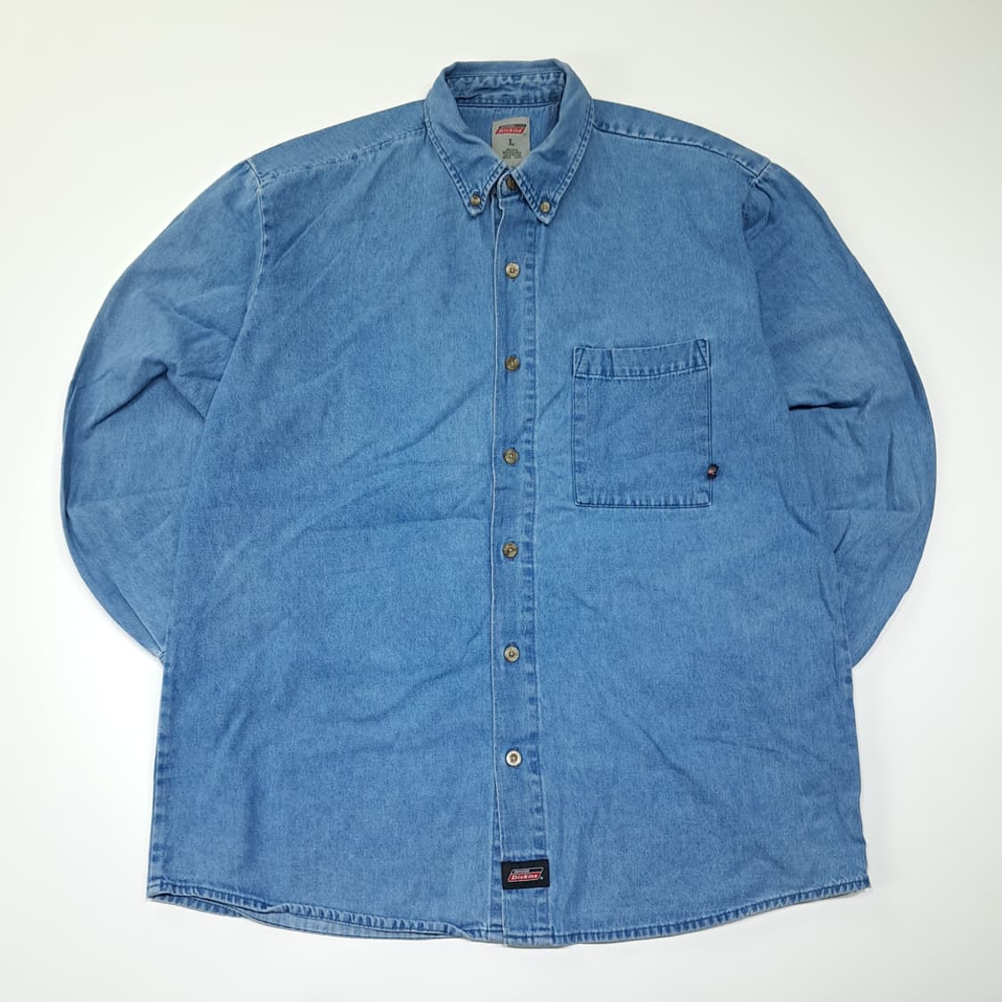 CL452 L 디키즈 코튼 버튼다운 라이트블루 데님셔츠 남방 상품이미지1