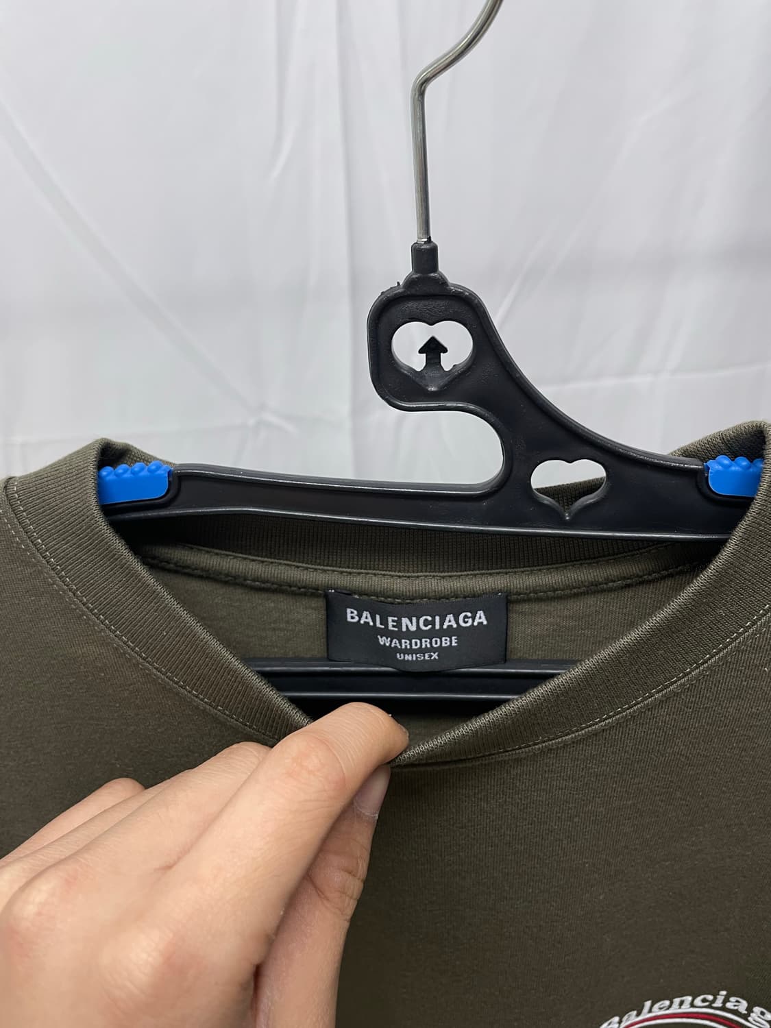 [N+/택구성] 발렌시아가 자수 웨이브로고 폴리티컬 반팔 티셔츠 [XL] 상품이미지3