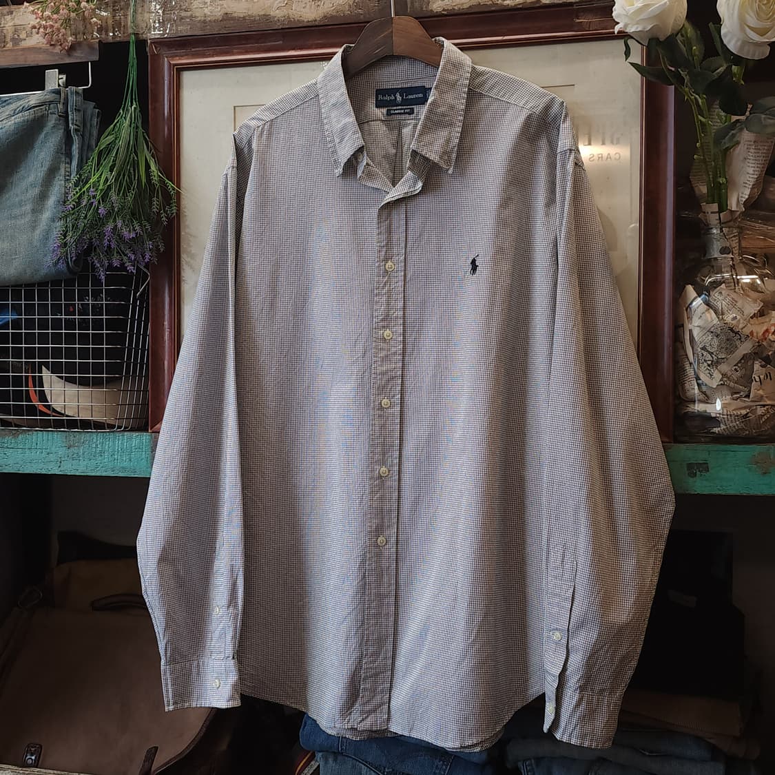 90s 폴로 랄프로렌 체크셔츠 시티보이 셔츠 유니버시티 xxl 상품이미지2