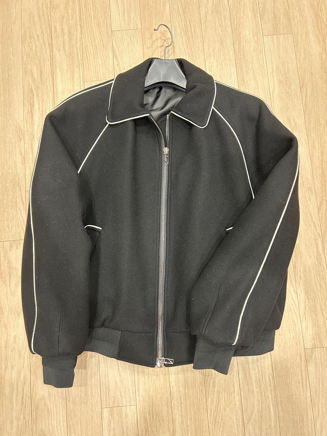 디앤에스알 라인 바시티 헤비 울 자켓 블랙 L 상품이미지6