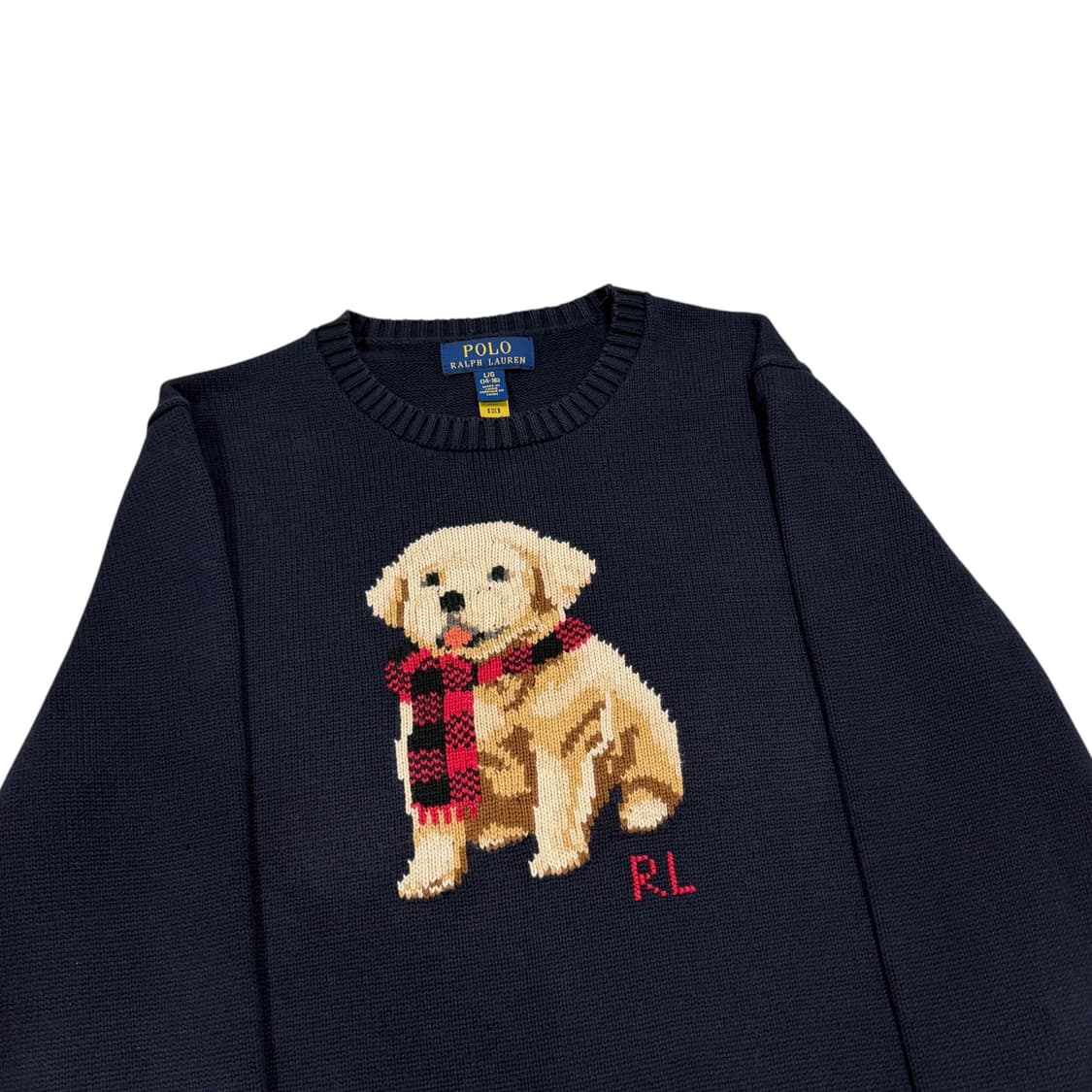 폴로 랄프로렌 신형 QR 퍼피 강아지 도그 니트 네이비 L 상품이미지2