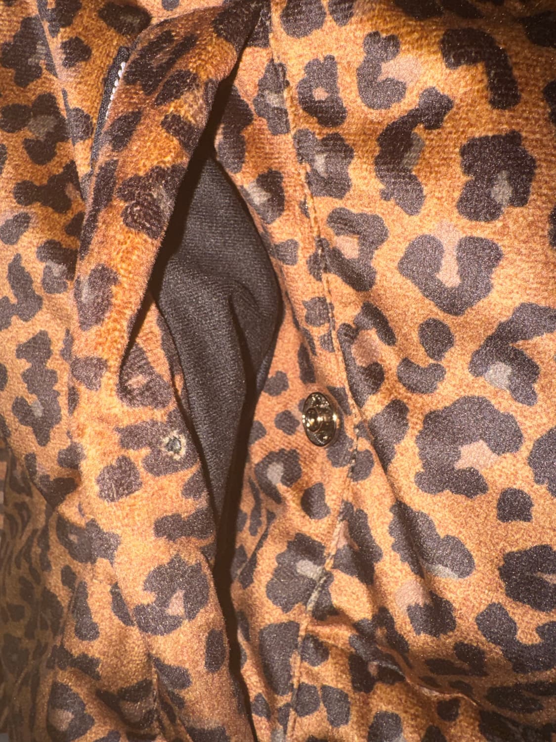 위캔더스X플레이보이 레오파드 벨벳 패딩 L 상품이미지3