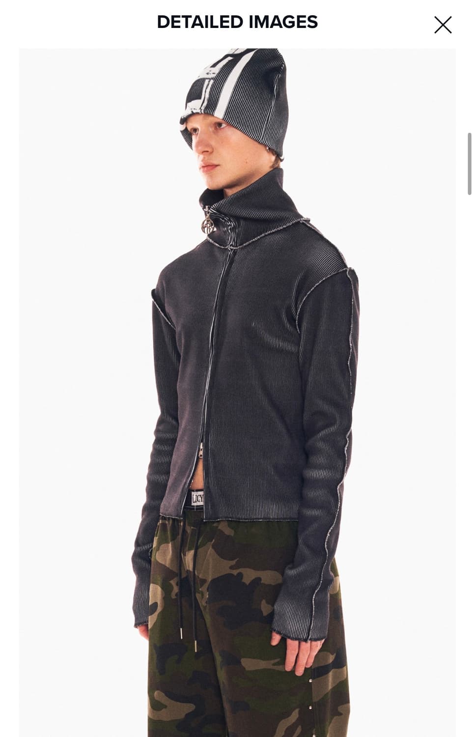 레씨토 ribbed print zip up 상품이미지2