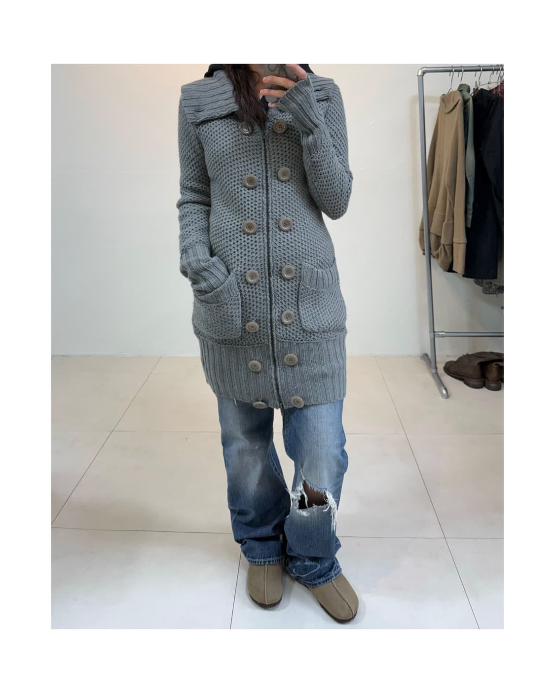 빈티지 빅 버튼 가디건 상품이미지6