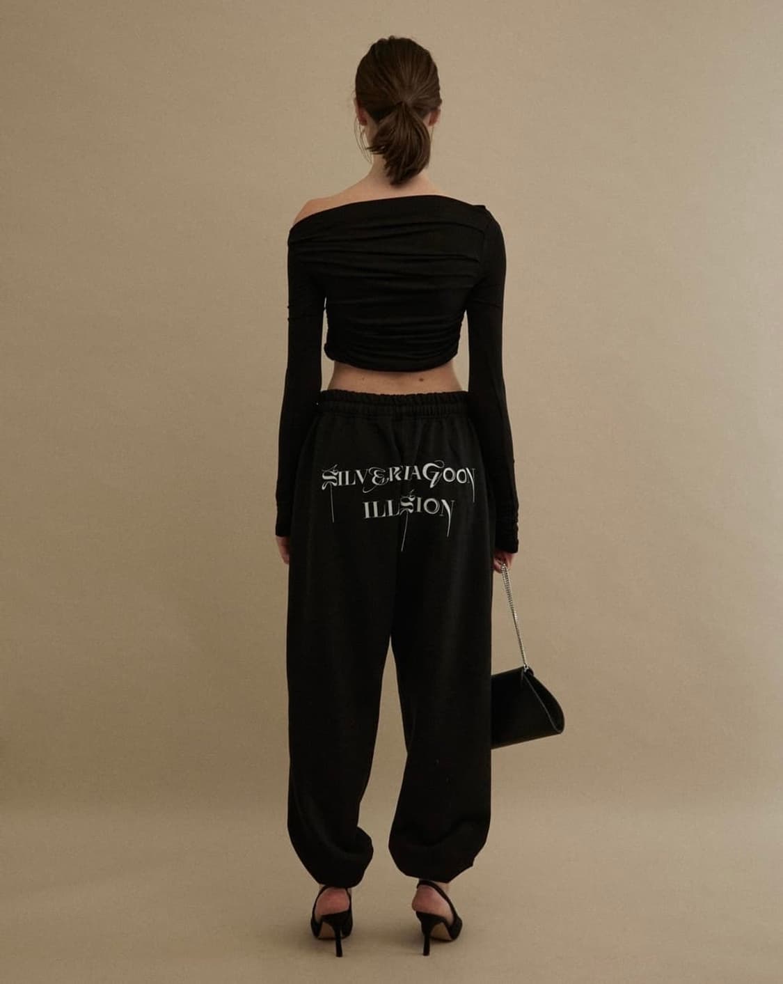 쓰리타임즈 백로고 스웻 조거팬츠 바지 블랙 S 상품이미지4