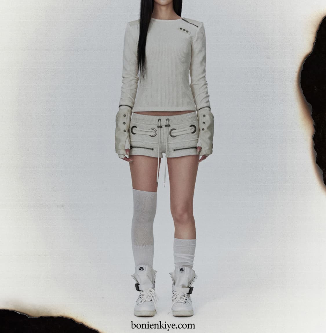 bonienkiye 스터드 아일렛 숏팬츠 마이크로 팬츠 보니앤키예 상품이미지5