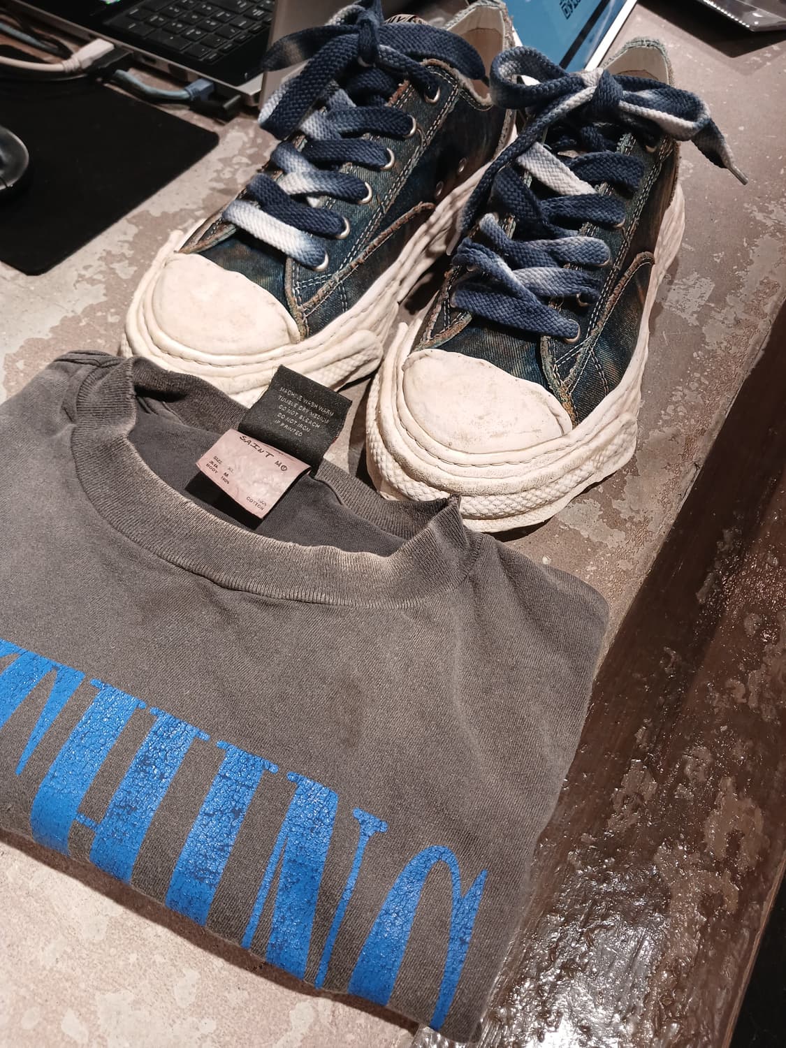 세인트 마이클 x 코스케 카와무라 낫띵 IMP 롱슬리브 티셔츠 블랙 상품이미지3