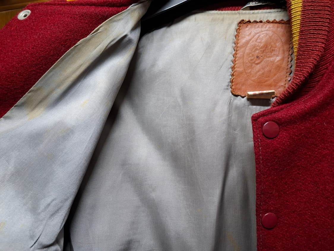 80s 골든베어 버건디 바시티 자켓 상품이미지9