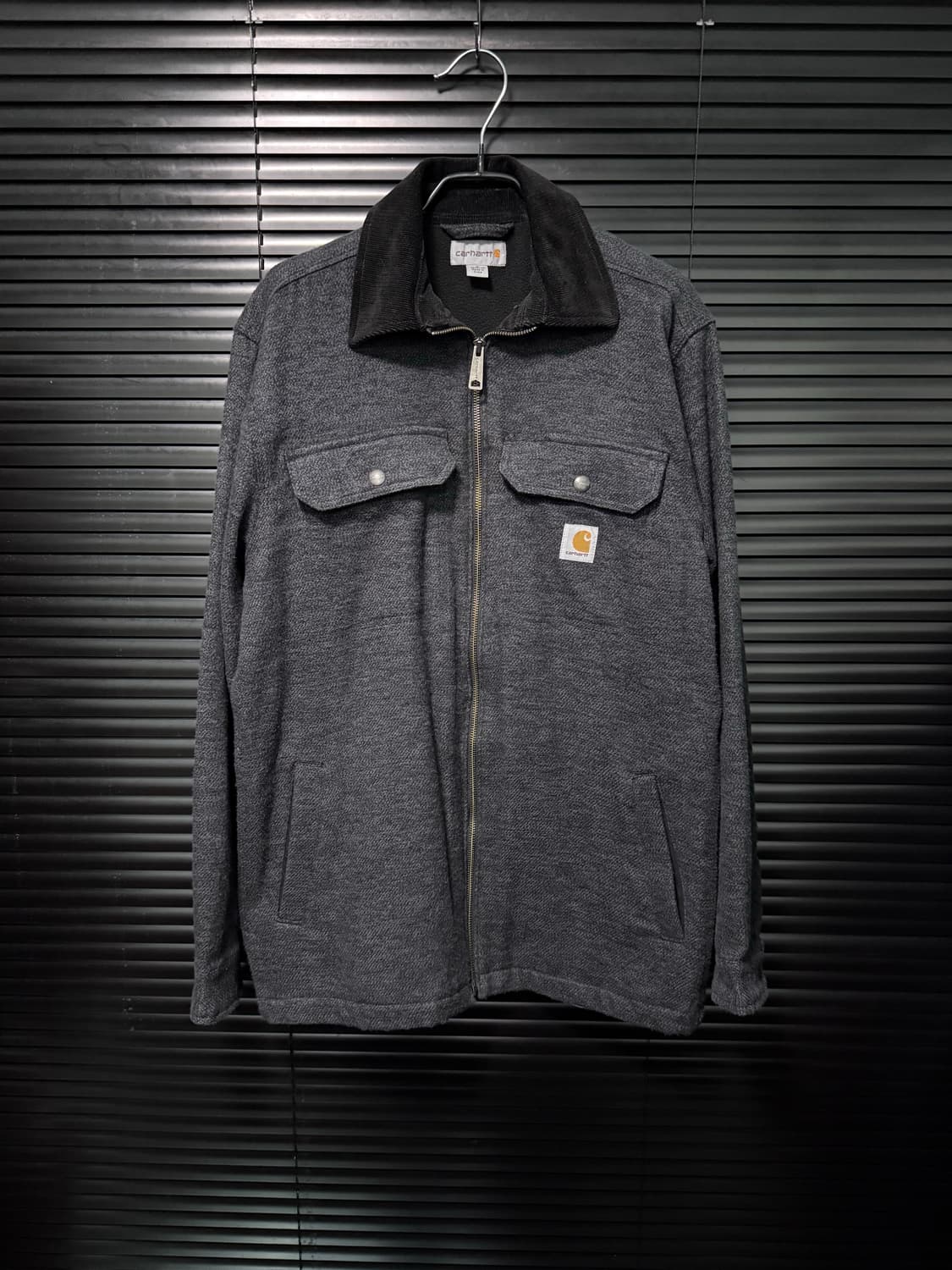칼하트 기모 워크 자켓 차콜 다크그레이 블랙 골덴 코듀로이 카라 S 90 상품이미지2