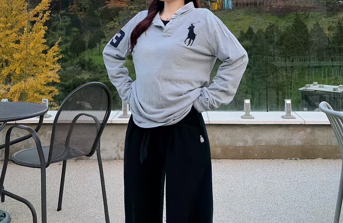 폴로 랄프로렌 빅포니 네이비 카라 롱슬리브(xl) 상품이미지1