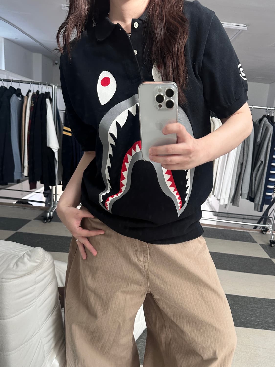 베이프 샤크 WGM 카라 티셔츠  상품이미지9