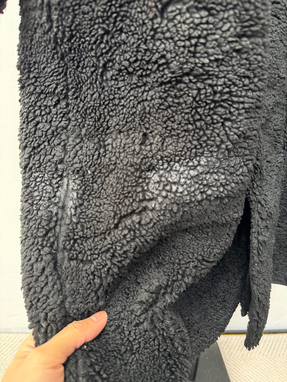 정품) 내셔널지오그래픽 검정 오버핏 뽀글이 플리스 M 상품이미지5