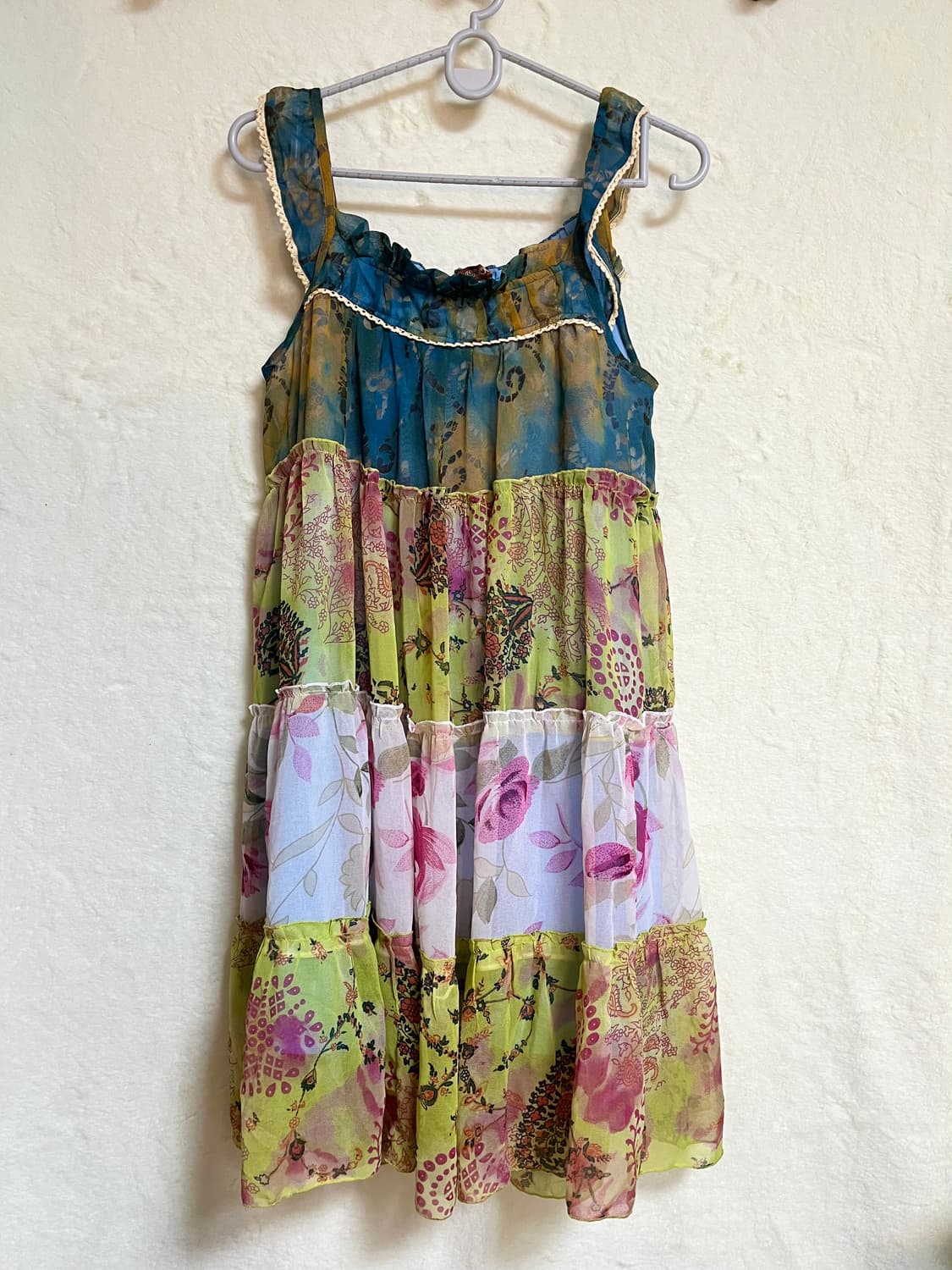 빈티지 패치 쉬폰 원피스 상품이미지1