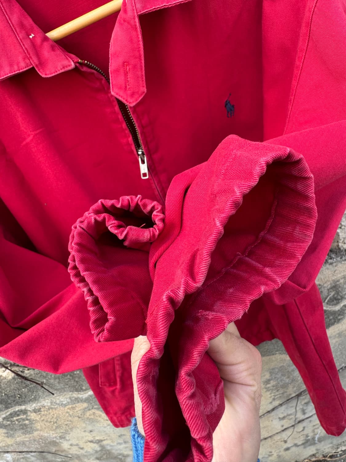 90s 폴로 랄프로렌 신한 스윙톱 블루종 자켓 레드 m 상품이미지7