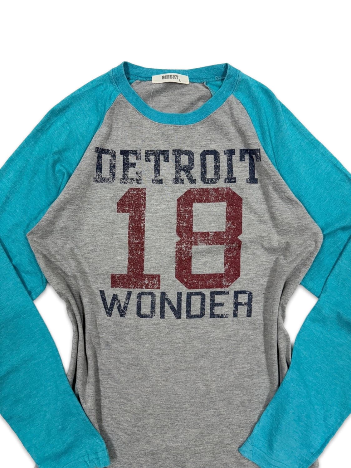 빈티지 SHISKY 블루그레이 로고 나그랑 긴팔티 상품이미지3