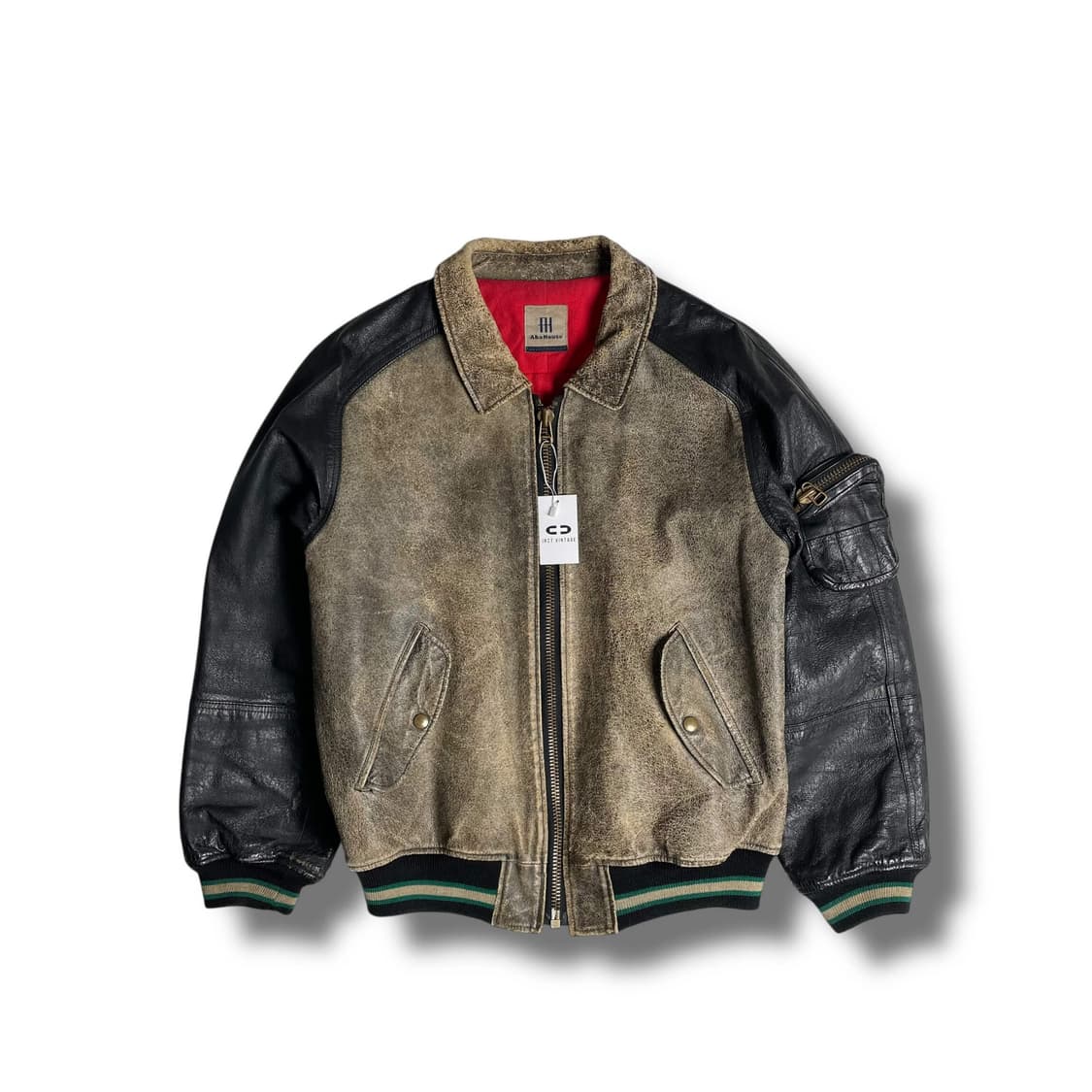 Abahouse 투톤 카우레더 봄버 상품이미지2