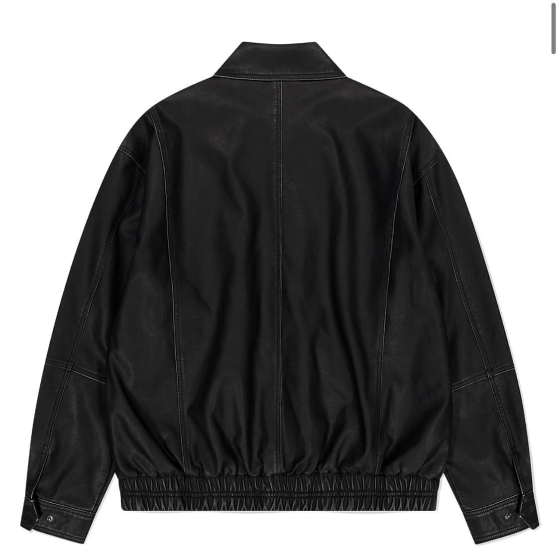 WASHED FAUX LEATHER BLOUSON BLACK|레더자켓 상품이미지2