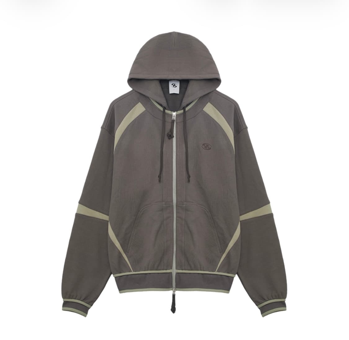 [2] 산산기어 오블리크 후디 집업 애쉬 브라운 상품이미지1