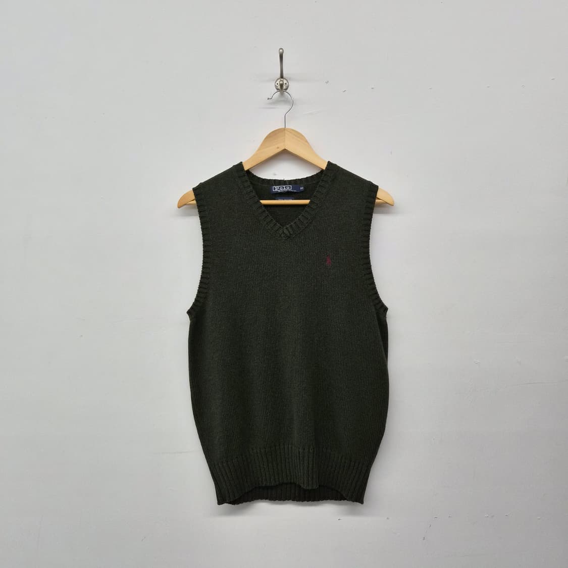폴로 랄프로렌 브이넥 니트 베스트 그린 남여공용 M 상품이미지1