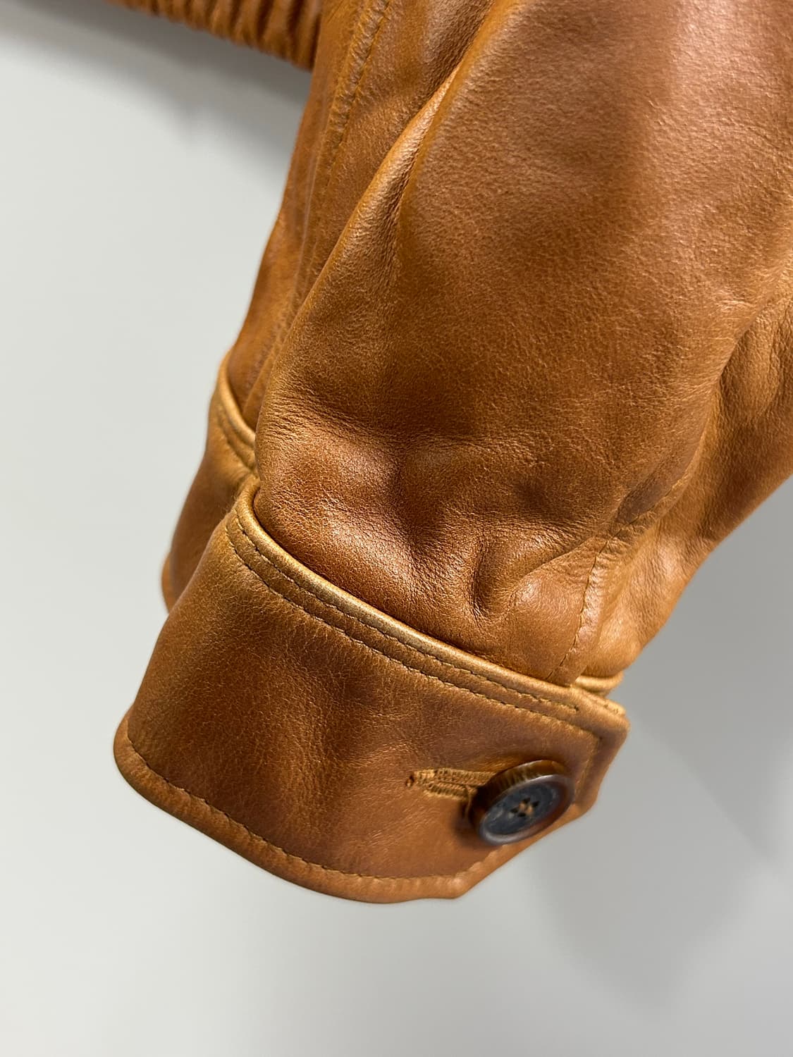 STU 커브드 레더 자켓 카멜 [L] 상품이미지3