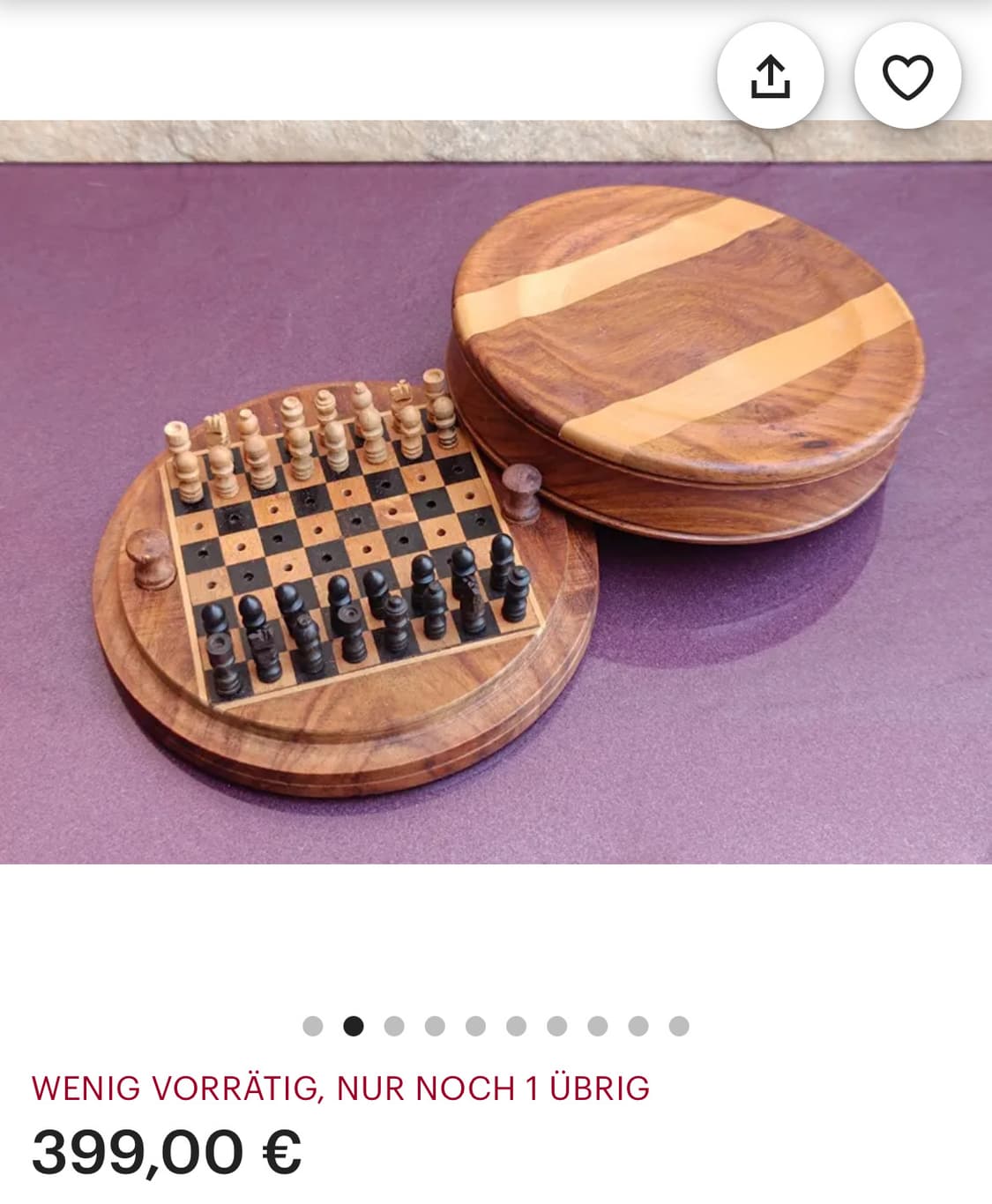 빈티지 라운드 원목 체스게임 상품이미지10