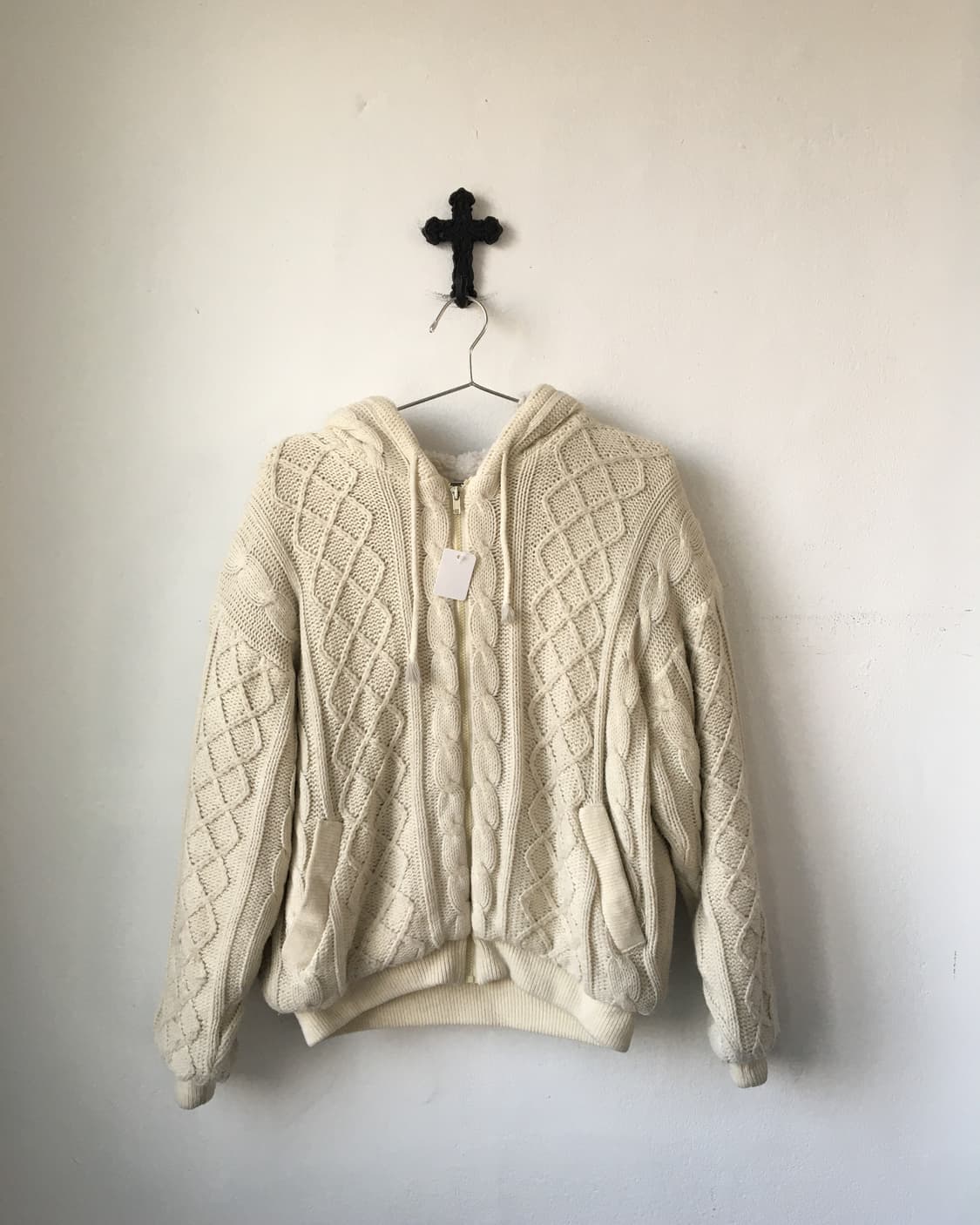 Cable knit hood zip up 상품이미지2