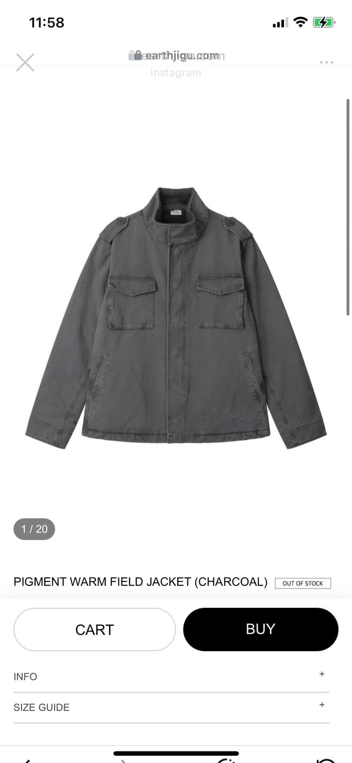 어스지구 필드자켓 차콜 상품이미지1