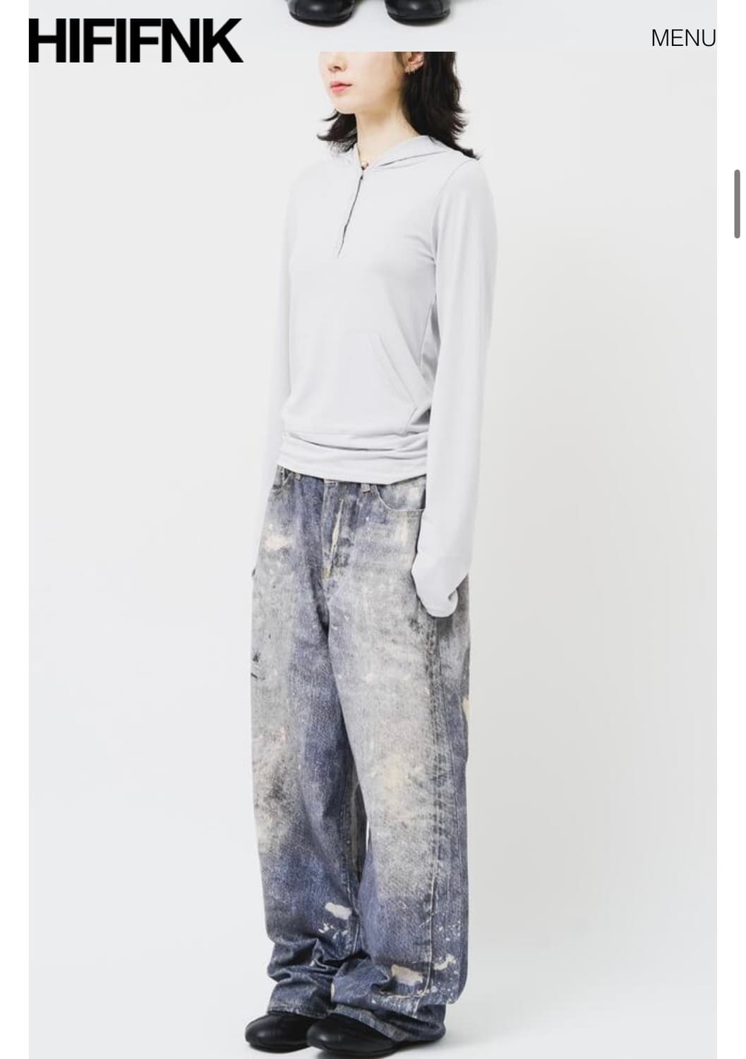 하이파이펑크 디지털 와이드 데님 S사이즈 상품이미지2