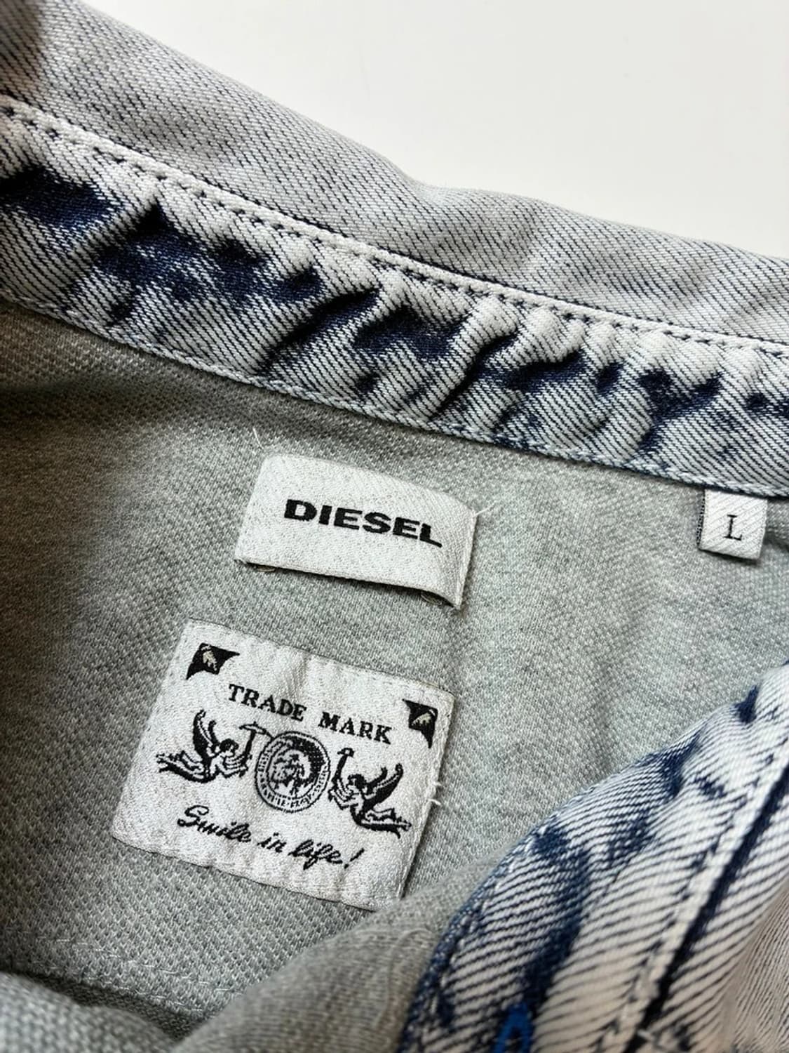 디젤 00's 스틸로고 데님 카라 반팔 티셔츠 PN9191 상품이미지7