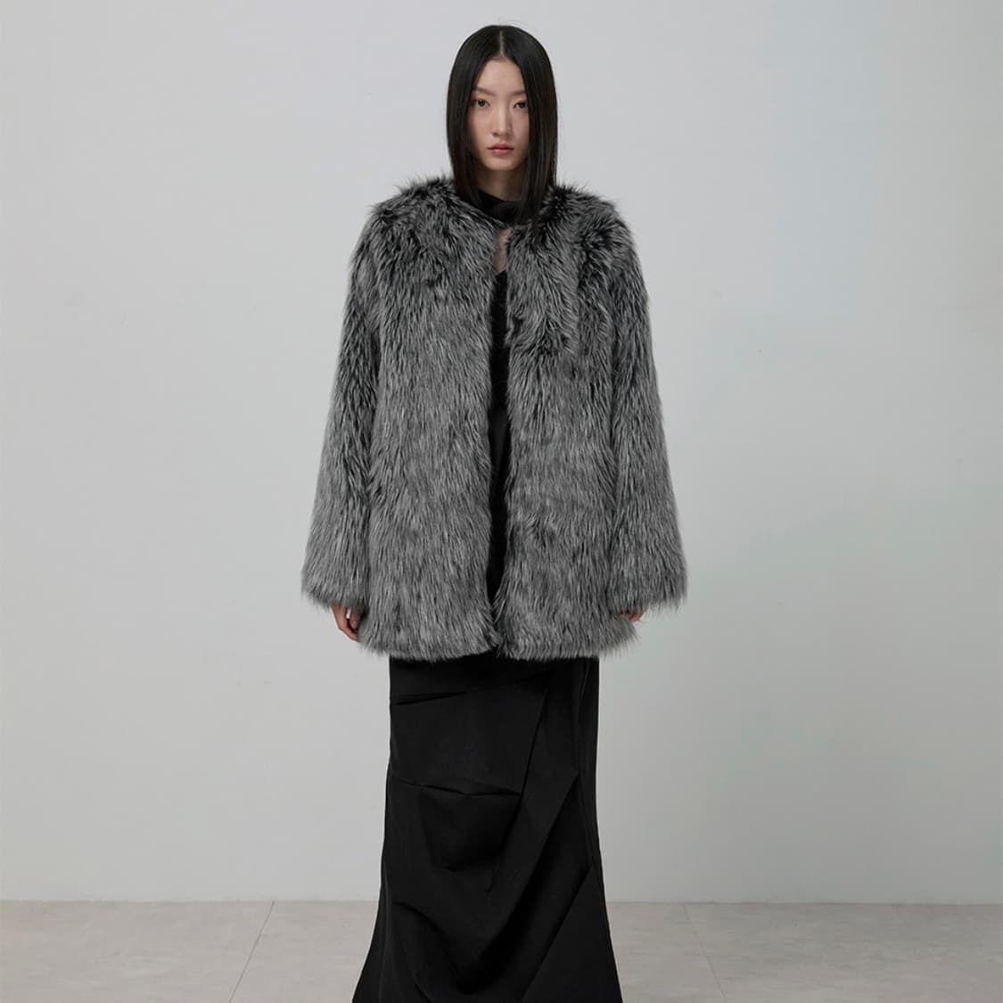 Fur Jacket (FL-046_Charcoal) 상품이미지1