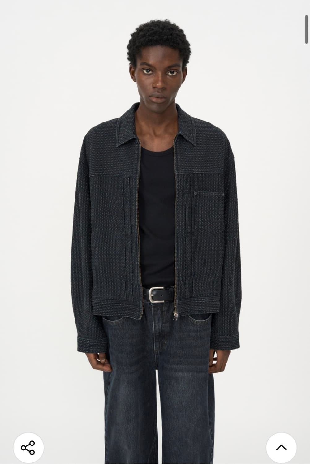 (새상품)(M) 인사일런스 스티치드 서페이스 자켓 BLACK 판매 상품이미지3